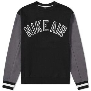 NIKE AIR SWEATSHIRT BLACK/GRAY SZ M BIG LOGO CASUAL ATHLETIC CORE VERSATILE